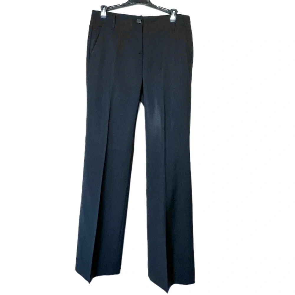 J Crew Pin Stripe Lined Straight Leg BlueTrousers Size 2